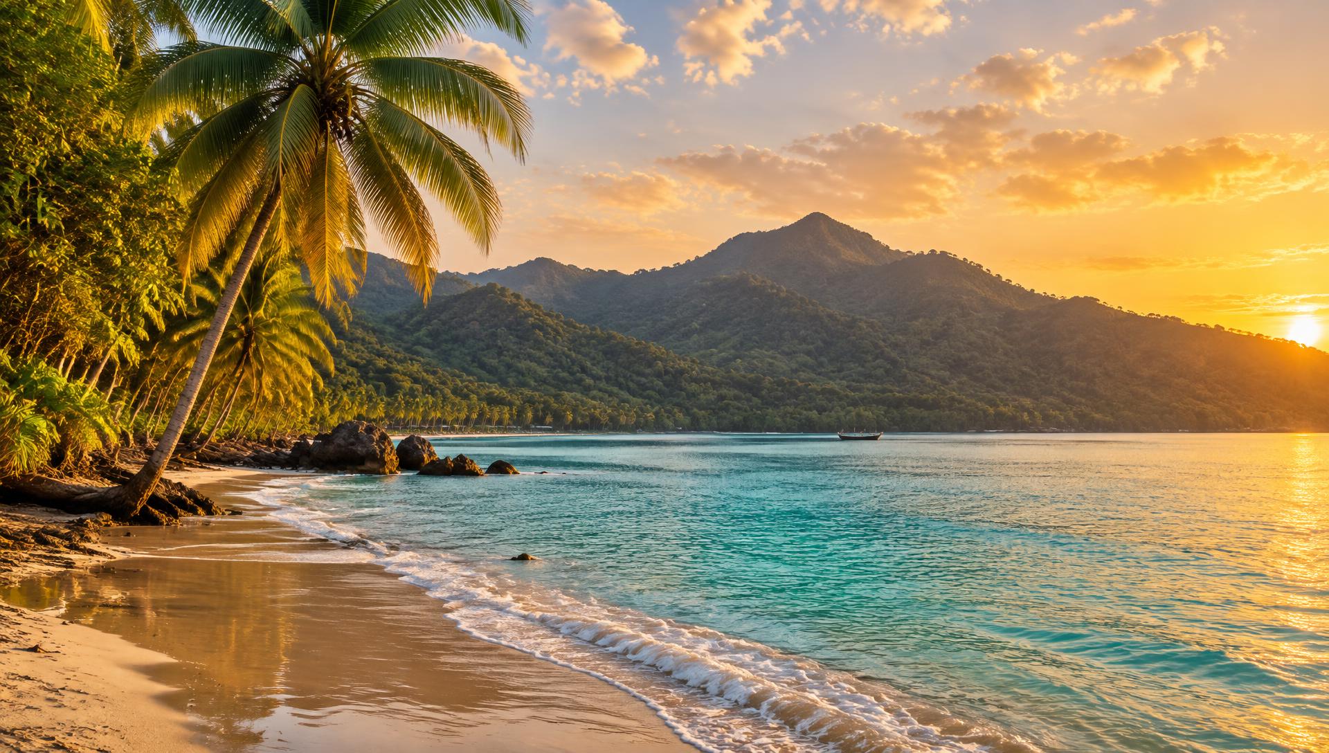 Koh Chang beach at golden hour